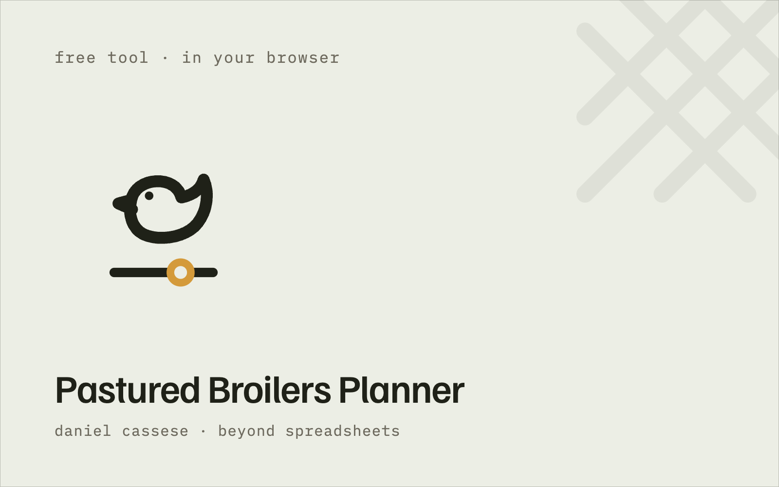 Pastured Broilers Planner