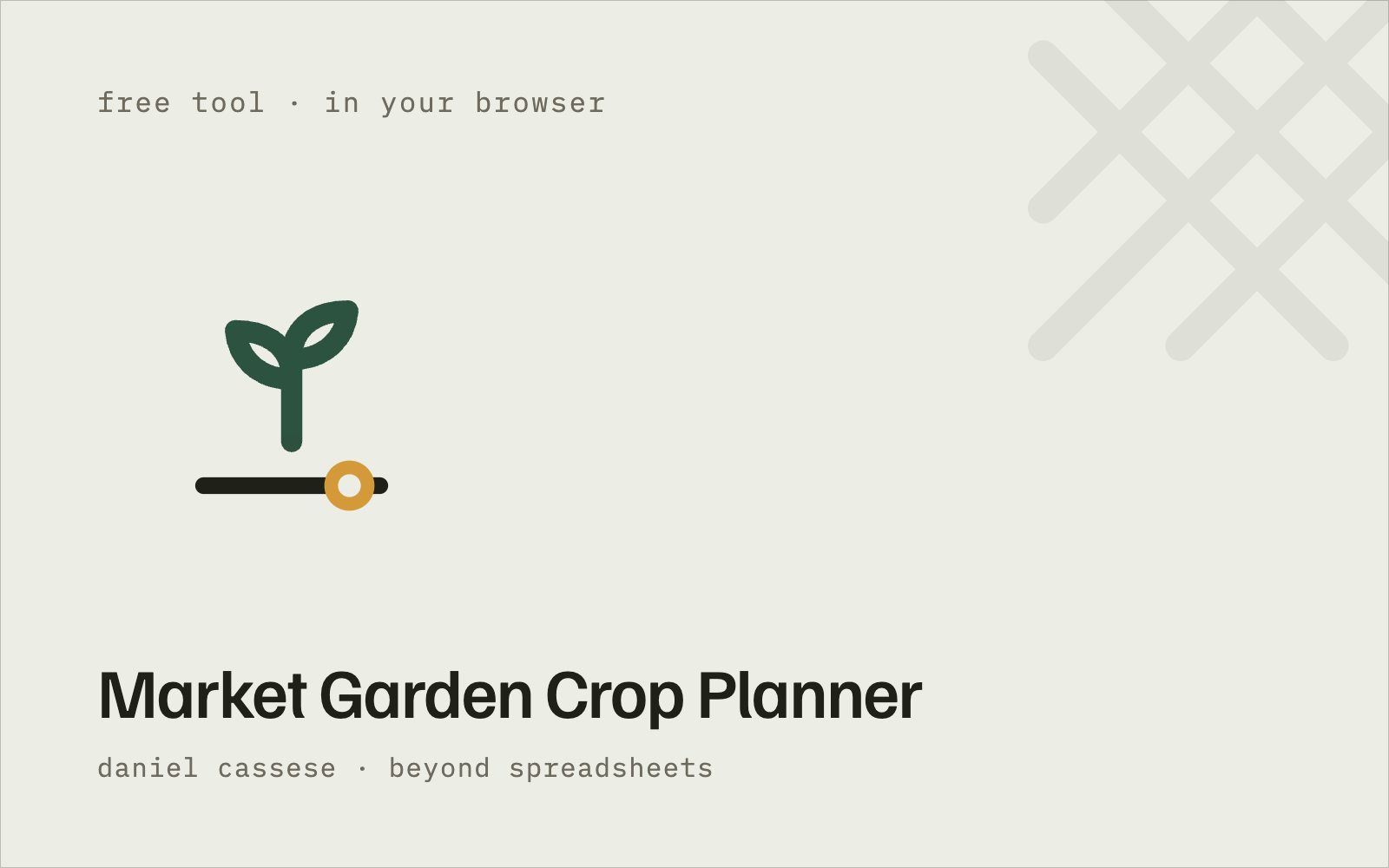 Market Garden Crop Planner